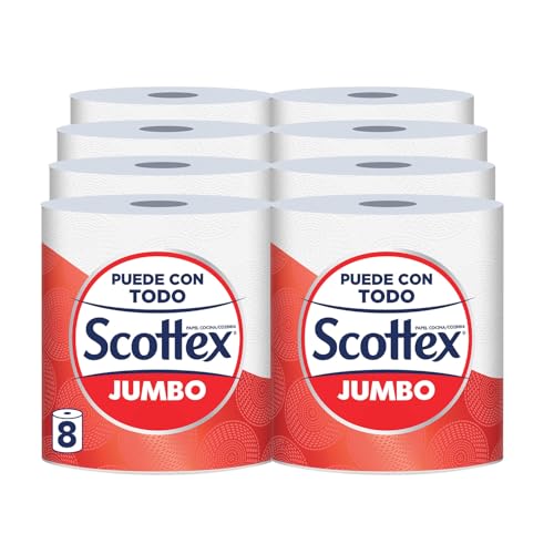 Scottex Jumbo Küchentücher, 8 Rollen, vielseitig einsetzbar, mit recycelbarer Verpackung und FSC-Fasern von Scottex
