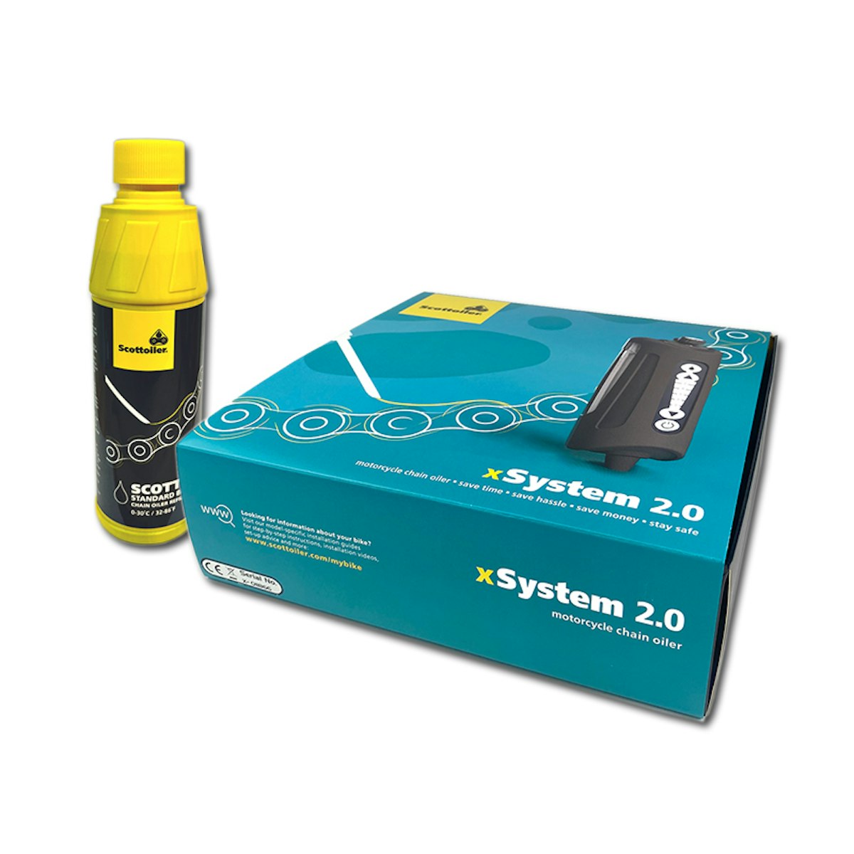 Scottoiler xSystem 2.0, Scottoiler Kit: xSystem inkl. 250ml blaues Traditional Öl Scottoiler xSystem 2.0, Scottoiler Kit: xSystem inkl. 250ml blaues Traditional Öl von Scottoiler