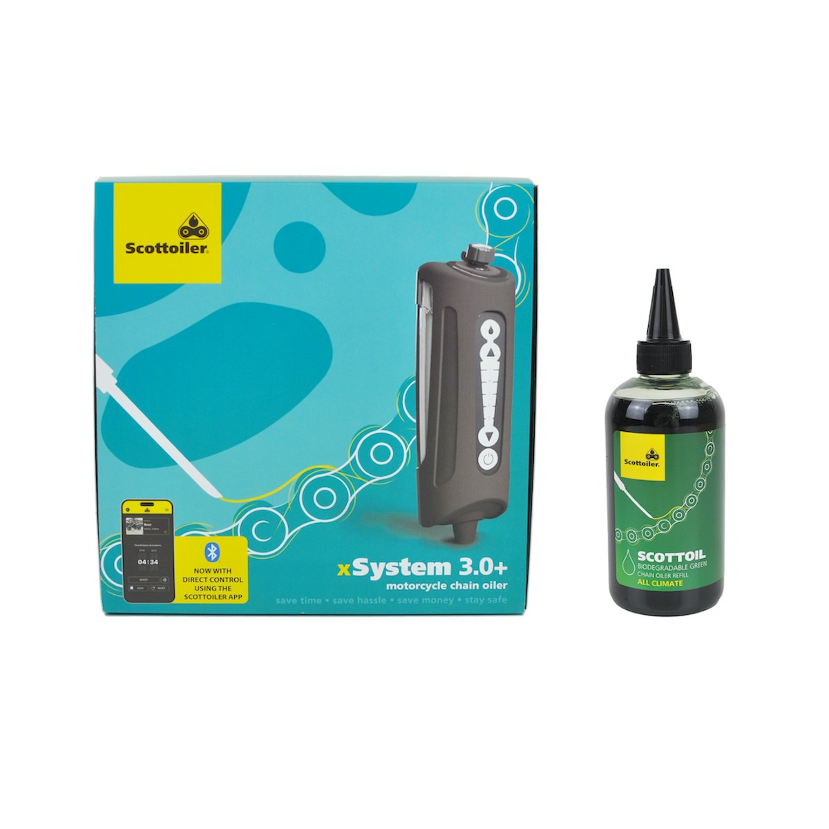 Scottoiler - xSystem 3.0+ mit Bluetooth, Scottoiler Kit: xSystem inkl. 250ml grünes Bio-Öl Scottoiler - xSystem 3.0+ mit Bluetooth, Scottoiler Kit: xSystem inkl. 250ml grünes Bio-Öl von Scottoiler