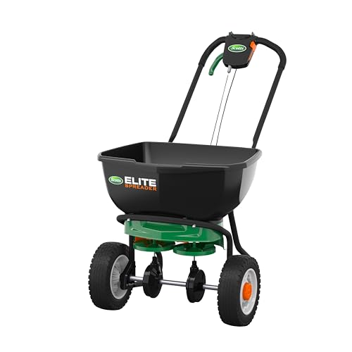 Scotts Elite Streuer für Grassamen, Dünger, Salz, Eisschmelze, langlebiger Push-Streuer hält bis zu 20.000 m² Produkt von Scotts