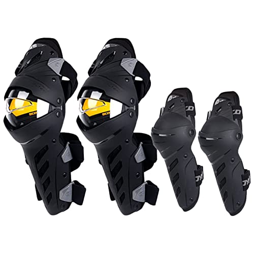 Scoyco 4 Stück Motorrad Knie Schienbeinschoner Anti-Rutsch für Herren Ellbogenschutz Pads von Scoyco
