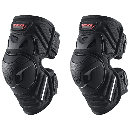 Scoyco Motorrad Knieschienbeinschoner Pads Schwarz Einstellbare Knieschoner Pads Protektor Rüstung für Motocross Racing Mountain Biking von Scoyco