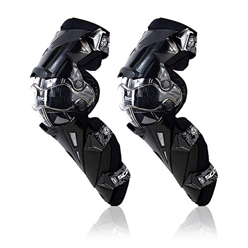 Scoyco Motorrad Radfahren Knieschützer Motocross Racing Beinschutz Pads Schutzausrüstung für Motocross Enduro Verstellbare & elastische Klettbänder 2 Pcs (Black) von Scoyco