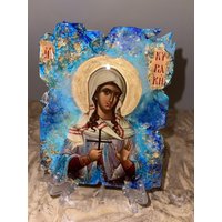 Religiöse Ikone Heilige Kyriaki Kunst Handgemacht 1 Stück Xsmall Geschenk Taufe Geburtstag Ostern von ScraggCoco