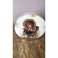 Religiöse Ikone Mutter Maria Baby Jesus Katholisch Favor Bombonieri Geschenk Taufe Verlobung Geburtstagsgeschenk Orthodox von ScraggCoco