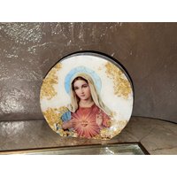 Religiöse Ikone Mutter Maria Heilige Jungfrau Herz Katholisch Favor Bombonieri Geschenk Taufe Verlobung Geburtstagsgeschenk Orthodox von ScraggCoco
