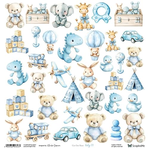 Scrapbooking Papier 30x30 - ScrapAndMe - Baby 01 - Ausstechform Scrapbooking Papier 30x30 - ScrapAndMe - Baby 01 - Ausstechform von ScrapAndMe