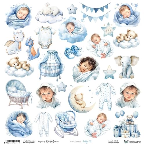 Scrapbooking Papier 30x30 - ScrapAndMe - Baby 03 - Ausstechform Scrapbooking Papier 30x30 - ScrapAndMe - Baby 03 - Ausstechform von ScrapAndMe