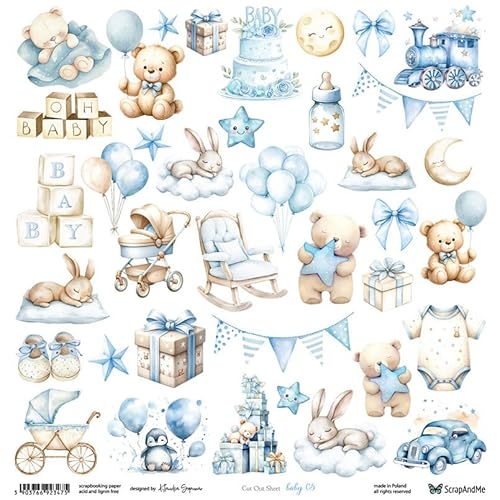 Scrapbooking Papier 30x30 - ScrapAndMe - Baby 05 - Ausstechform Scrapbooking Papier 30x30 - ScrapAndMe - Baby 05 - Ausstechform von ScrapAndMe