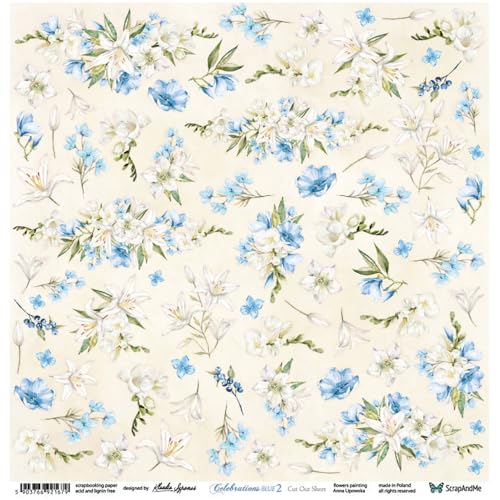 Scrapbooking Papier 30x30 - ScrapAndMe - Celebrations Blue 2 Flowers - Ausstechform Scrapbooking Papier 30x30 - ScrapAndMe - Celebrations Blue 2 Flowers - Ausstechform von ScrapAndMe