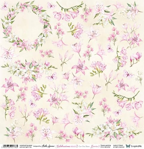 Scrapbooking Papier 30x30 - ScrapAndMe - Celebrations Rouge 2 Flowers 2 - Ausstechform Scrapbooking Papier 30x30 - ScrapAndMe - Celebrations Rouge 2 Flowers 2 - Ausstechform von ScrapAndMe