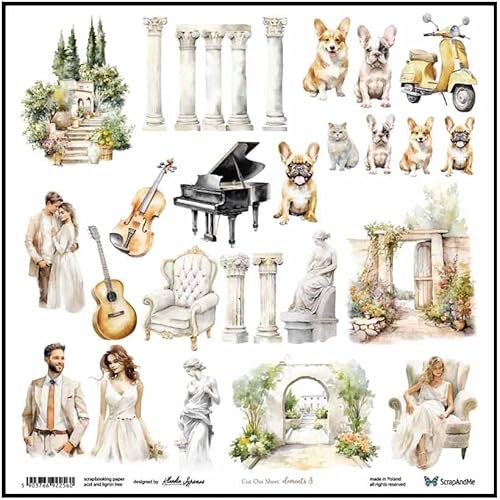 Scrapbooking Papier 30x30 - ScrapAndMe - Elements 3 - Ausstechform Scrapbooking Papier 30x30 - ScrapAndMe - Elements 3 - Ausstechform von ScrapAndMe