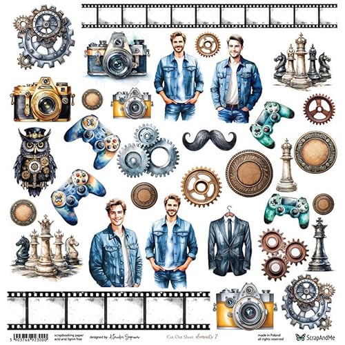 Scrapbooking Papier 30x30 - ScrapAndMe - Elements 7 - Ausstechform Scrapbooking Papier 30x30 - ScrapAndMe - Elements 7 - Ausstechform von ScrapAndMe