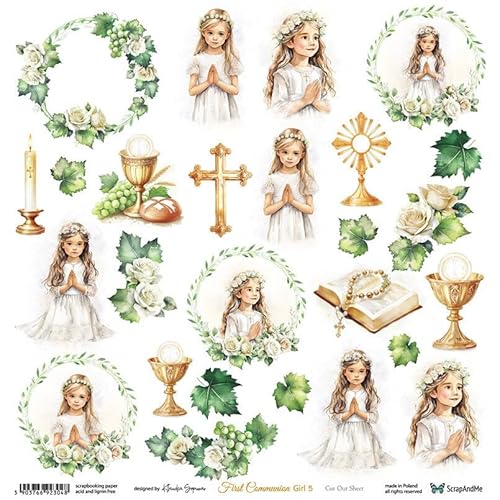 Scrapbooking Papier 30x30 - ScrapAndMe - First Communion girl 5 - Ausstechform Scrapbooking Papier 30x30 - ScrapAndMe - First Communion girl 5 - Ausstechform von ScrapAndMe