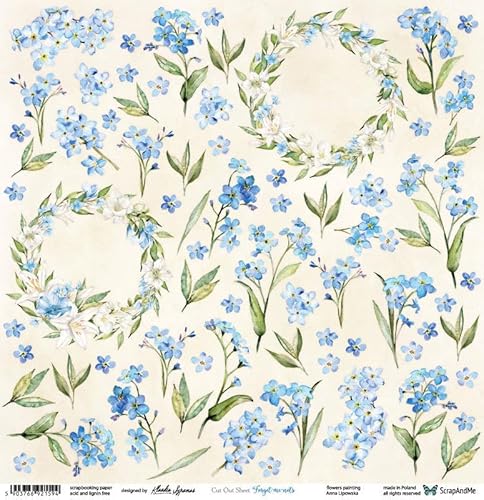Scrapbooking Papier 30x30 - ScrapAndMe - Forget-me-nots - Ausstechform Scrapbooking Papier 30x30 - ScrapAndMe - Forget-me-nots - Ausstechform von ScrapAndMe