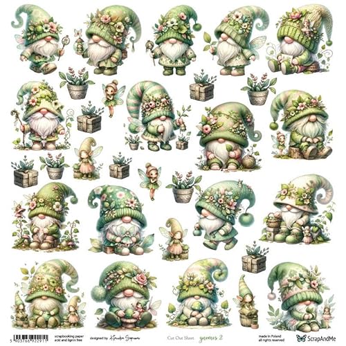 Scrapbooking Papier 30x30 - ScrapAndMe - Gnomes 2 - Ausstechform Scrapbooking Papier 30x30 - ScrapAndMe - Gnomes 2 - Ausstechform von ScrapAndMe