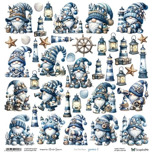 Scrapbooking Papier 30x30 - ScrapAndMe - Gnomes 3 - Ausstechform Scrapbooking Papier 30x30 - ScrapAndMe - Gnomes 3 - Ausstechform von ScrapAndMe