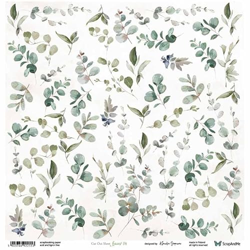 Scrapbooking Papier 30x30 - ScrapAndMe - Leaves 14 - Ausstechform Scrapbooking Papier 30x30 - ScrapAndMe - Leaves 14 - Ausstechform von ScrapAndMe