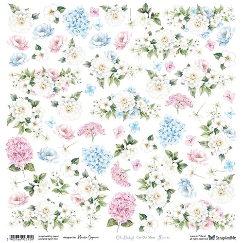 Scrapbooking Papier 30x30 - ScrapAndMe - Oh, Baby - Flowers - Ausstechform Scrapbooking Papier 30x30 - ScrapAndMe - Oh, Baby - Flowers - Ausstechform von ScrapAndMe