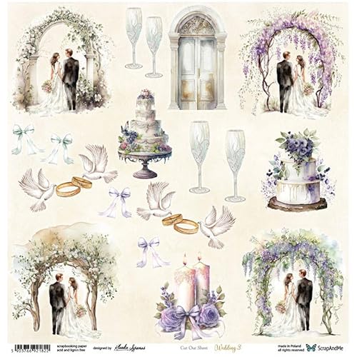 Scrapbooking Papier 30x30 - ScrapAndMe - Wedding 3 - Ausstechform Scrapbooking Papier 30x30 - ScrapAndMe - Wedding 3 - Ausstechform von ScrapAndMe