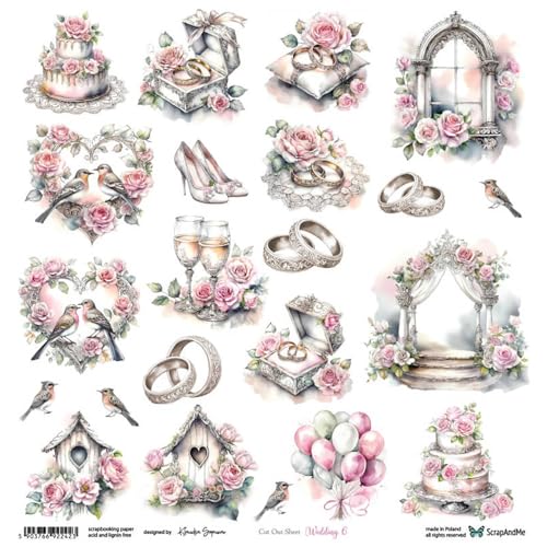 Scrapbooking Papier 30x30 - ScrapAndMe - Wedding 6 - Ausstechform Scrapbooking Papier 30x30 - ScrapAndMe - Wedding 6 - Ausstechform von ScrapAndMe