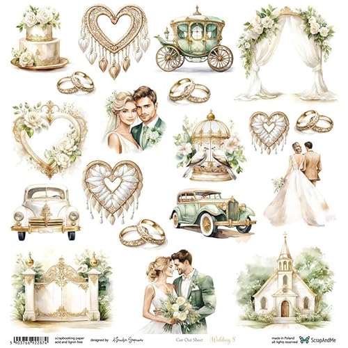 Scrapbooking Papier 30x30 - ScrapAndMe - Wedding 8 - Ausstechform von ScrapAndMe