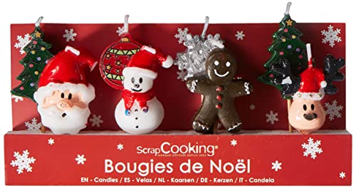 SCRAPCOOKING 5021 Weihnachten Set 8 Kerzen Paraffin Mehrfarbig 10,5 x 17 x 2,5 cm von ScrapCooking