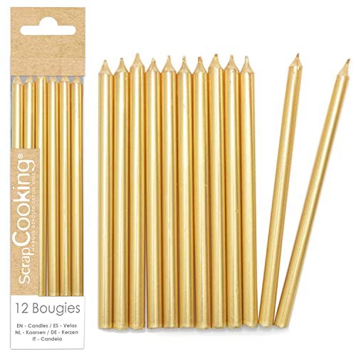 ScrapCooking - 12x Lange Gold Geburtstagskerzen 12 cm - Kerzen fur Torten, Geburtstag - Geburtstagsdeko XXL Metallisch Kinder & Erwachsene, Geburtstagstorte Deko Kuchen - 0348 ScrapCooking - 12x Lange Gold Geburtstagskerzen 12 cm - Kerzen fur Torten, Geburtstag - Geburtstagsdeko XXL Metallisch Kinder & Erwachsene, Geburtstagstorte Deko Kuchen - 0348 von ScrapCooking
