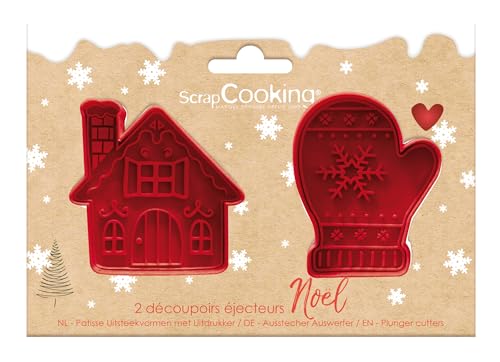 ScrapCooking - 2 Ausstecher mit Auswerfer Weihnachten – Fäustling & Haus – Keksausstecher in 3D – Präger zum Backen für Sandwiches, kleine Kuchen – Rot – 2147 ScrapCooking - 2 Ausstecher mit Auswerfer Weihnachten – Fäustling & Haus – Keksausstecher in 3D – Präger zum Backen für Sandwiches, kleine Kuchen – Rot – 2147 von ScrapCooking