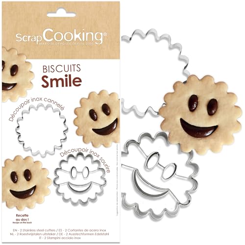 ScrapCooking - 2 Ausstechformen „Smile“ aus Edelstahl - Keks-Ausstecher mit Gesicht - Backset für Plätzchen, Tartelettes - Kinderfreundliches Backzubehör - 2112 ScrapCooking - 2 Ausstechformen „Smile“ aus Edelstahl - Keks-Ausstecher mit Gesicht - Backset für Plätzchen, Tartelettes - Kinderfreundliches Backzubehör - 2112 von ScrapCooking