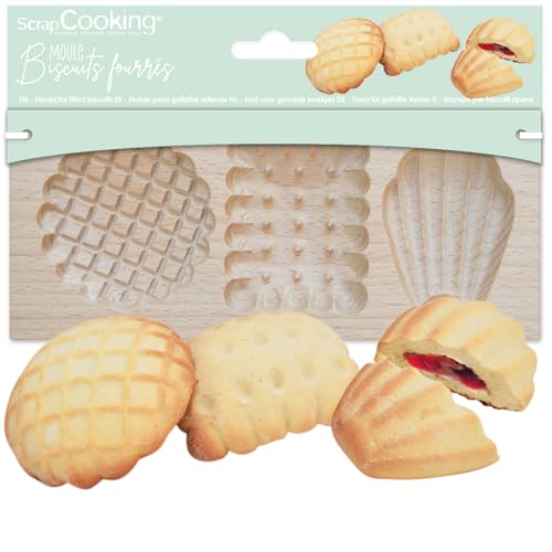 ScrapCooking 2150 Gefüllte Keksform "Petit Biscuits" - Holz Schokoladenbackform - Obstmarmelade und -aufstrich - Madeleineschale - Gebäckutensilien von ScrapCooking