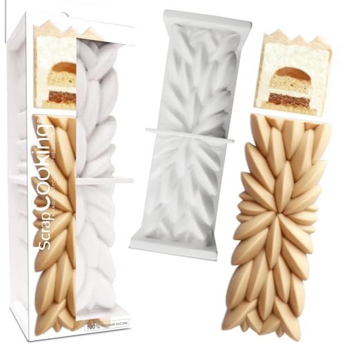 ScrapCooking - Instant 3D Silikonform - Kuchenform 25 x 8 x 8 cm - Professionelle Qualität – Gebäck Dessert Backform -Weiß - 2893 von ScrapCooking