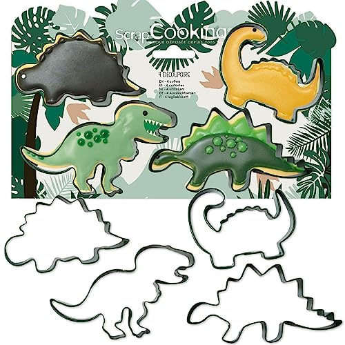 ScrapCooking – 4 Ausstechformen Dinosaurier – Keksausstecher aus Metall – Dino-Formen für kleine Kuchen – Zubehör zum Backen Geburtstag Deko Dschungel Tiere – 2085 ScrapCooking – 4 Ausstechformen Dinosaurier – Keksausstecher aus Metall – Dino-Formen für kleine Kuchen – Zubehör zum Backen Geburtstag Deko Dschungel Tiere – 2085 von ScrapCooking
