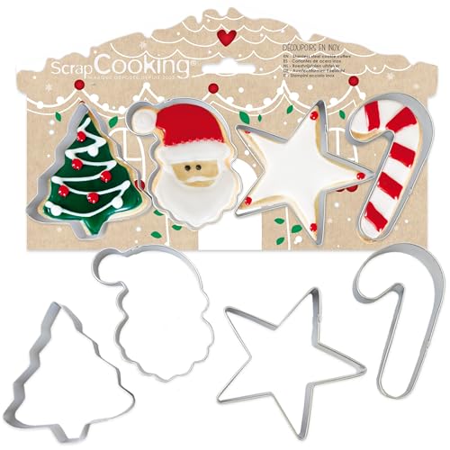 ScrapCooking – 4 Ausstechformen Weihnachten – Ausstechformen für Kekse aus Edelstahl – Formen Weihnachtsbaum Weihnachtsmann für kleine Kuchen – Backzubehör Küche – Geburtstag Kinder Deko – 2089 ScrapCooking – 4 Ausstechformen Weihnachten – Ausstechformen für Kekse aus Edelstahl – Formen Weihnachtsbaum Weihnachtsmann für kleine Kuchen – Backzubehör Küche – Geburtstag Kinder Deko – 2089 von ScrapCooking