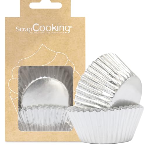 ScrapCooking - 48 Stück Cupcake-Formen Silber - Muffinförmchen Papier - Deko Backförmchen - Dekorative Tassenhalter für Geburtstag, Metallic - 5066 von ScrapCooking