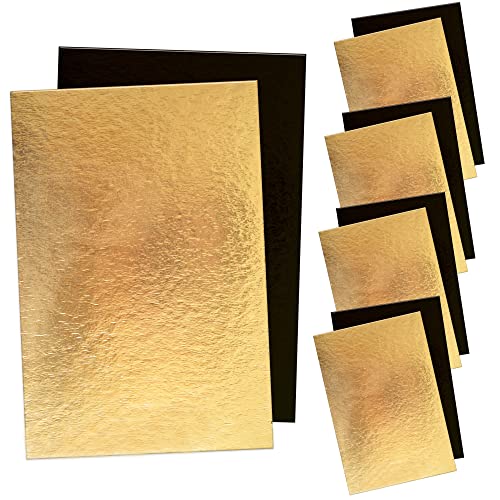 ScrapCooking 5197 5er-Set Tortenunterlage Rechteckig, 30 x 20 cm Cake Board, Karton Gold & Schwarz, Kuchenplatte Tortenplatte Cakeboard für Torten Kuchen Geburstag von ScrapCooking
