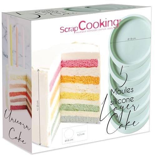 ScrapCooking - 5er-Set Silikonbackformen für Layer Cakes & Regenbogenkuchen - Ø 18 cm - Silikon Kuchenformen Rund - Flexible Antihaftformen - Kuchenbacken Geburtstagskuchen Tortenboden - 2065 ScrapCooking - 5er-Set Silikonbackformen für Layer Cakes & Regenbogenkuchen - Ø 18 cm - Silikon Kuchenformen Rund - Flexible Antihaftformen - Kuchenbacken Geburtstagskuchen Tortenboden - 2065 von ScrapCooking