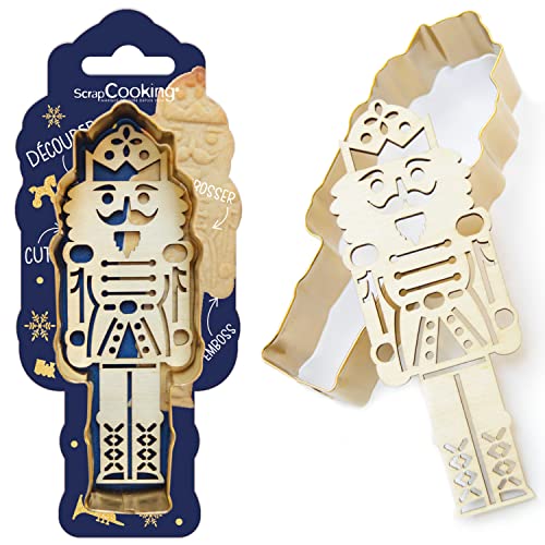 ScrapCooking - Ausstecher-Set + Embosser Holz Nussknacker – Ausstechform Weihnachten aus Edelstahl für Kekse in Relief – Backform Zubehör sandgestrahlt – Farbe Gold – 2097 ScrapCooking - Ausstecher-Set + Embosser Holz Nussknacker – Ausstechform Weihnachten aus Edelstahl für Kekse in Relief – Backform Zubehör sandgestrahlt – Farbe Gold – 2097 von ScrapCooking
