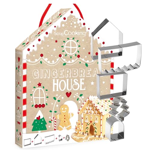 ScrapCooking 3975 Ausstecher für EIN Lebkuchenhaus, Edelstahl, Mehrfarbig, 26,5 x 20 x 4 cm von ScrapCooking
