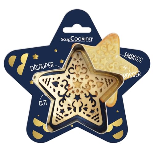 ScrapCooking - Ausstechformen + Prägeschablone aus Edelstahl für Kekse in Relief – Form Zubehör für Backwaren sandgestrahlt – 2090 von ScrapCooking