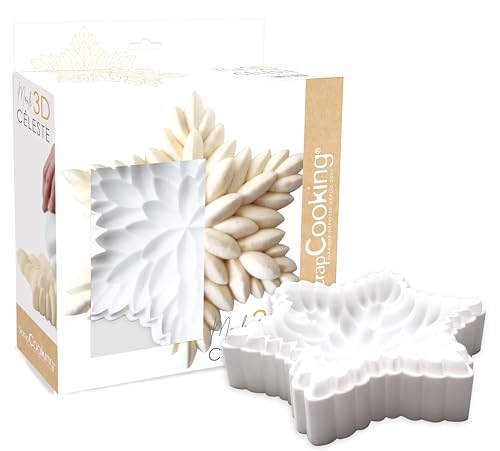ScrapCooking - Backform Stern "Himmel" – Silikonform Relief 3D – Professionelle Qualität – Backen, Dessert, Weihnachtskuchen – mit Rezept – Weiß – 2895 von ScrapCooking