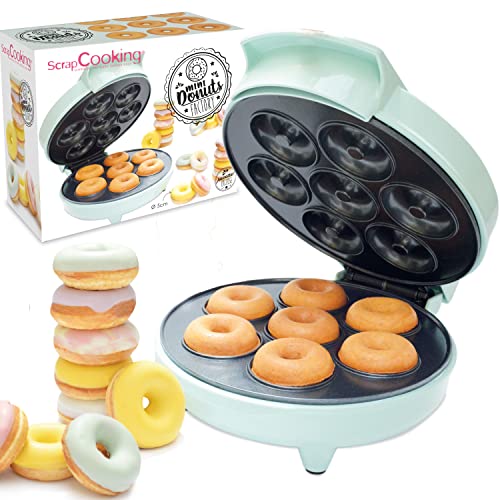 ScrapCooking - Mini Donuts Factory - Donut Maker - Donut Maschine - Mit Antihaft-Heizplatte - Geschenkidee für Küche und Backen - Mit Rezept - Wassergrün - 3887 von ScrapCooking