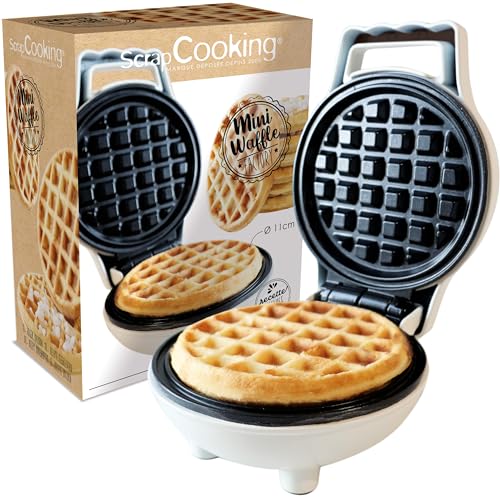 ScrapCooking - Mini Waffleleisen « Classic » Rund - Mini Waffle Factory - Antihaftbeschichtete Platte - Kleine Waffelmaschine - Mit Rezept - 3885 von ScrapCooking