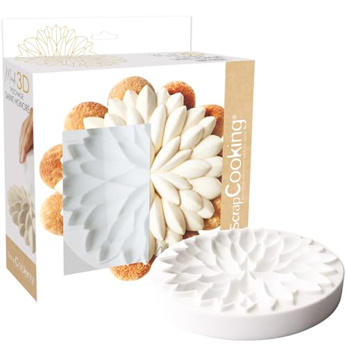 ScrapCooking – Silikonform „Blume“ für Tarte- & Dessert-Dekor – 3D-Reliefform Ø 21 x 2,5 cm – Profiqualität für Torten, Geburtstag & Patisserie – Inkl. Rezept – 2896 von ScrapCooking