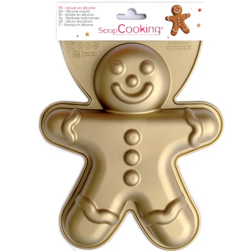 Unbekannt 3152 Backform – Männchen, Silikon, Gold, 27.5 x 22.2 x 4 cm von ScrapCooking