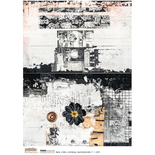 Reispapier A4 Scraplove - Scrapbooking Decoupage - B&W Junk Journal Background 7 Reispapier A4 Scraplove - Scrapbooking Decoupage - B&W Junk Journal Background 7 von ScrapLove