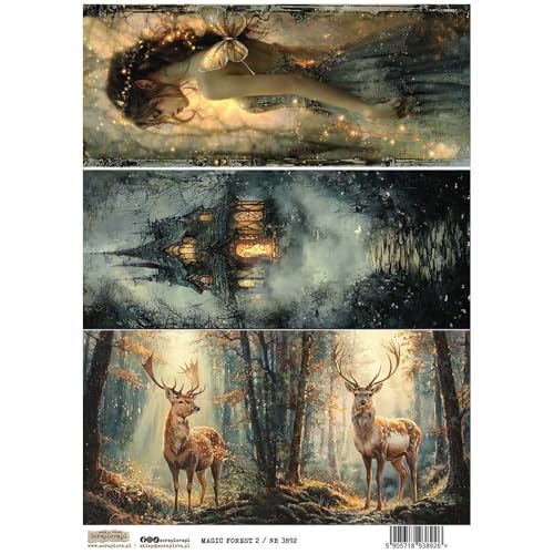 Reispapier A4 Scraplove - Scrapbooking Decoupage - Magic Forest 2 Fee Hirsch Schloss Reispapier A4 Scraplove - Scrapbooking Decoupage - Magic Forest 2 Fee Hirsch Schloss von ScrapLove
