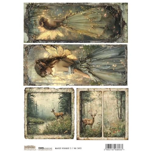 Reispapier A4 Scraplove - Scrapbooking Decoupage - Magic Forest 3 Fee Elfen Hirsch Reispapier A4 Scraplove - Scrapbooking Decoupage - Magic Forest 3 Fee Elfen Hirsch von ScrapLove