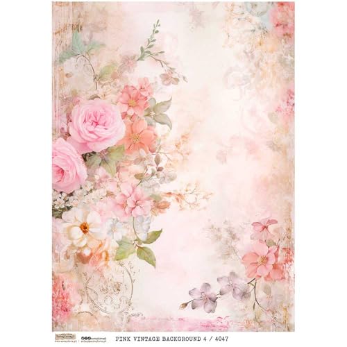 Reispapier A4 Scraplove - Scrapbooking Decoupage - Pink Vintage Background 4 Blumen Reispapier A4 Scraplove - Scrapbooking Decoupage - Pink Vintage Background 4 Blumen von ScrapLove