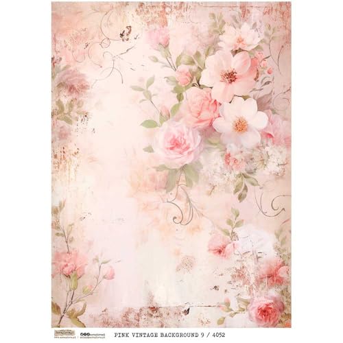 Reispapier A4 Scraplove - Scrapbooking Decoupage - Pink Vintage Background 9 Blumen Reispapier A4 Scraplove - Scrapbooking Decoupage - Pink Vintage Background 9 Blumen von ScrapLove